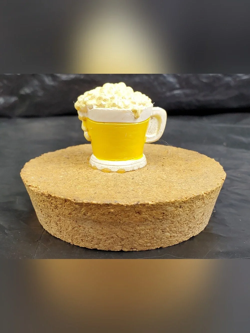 Novelty Beer Money Bar Decoration Cork Lid Ceramic Jar Breweriana Man Cave - GUC